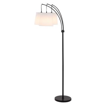 Sylva 72.5" Mid-Century Modern Head-Adjustable Iron LED Arc Floor Lamp - JONATHAN Y